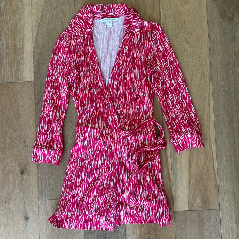DVF silk pink romper size 0